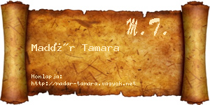 Madár Tamara névjegykártya